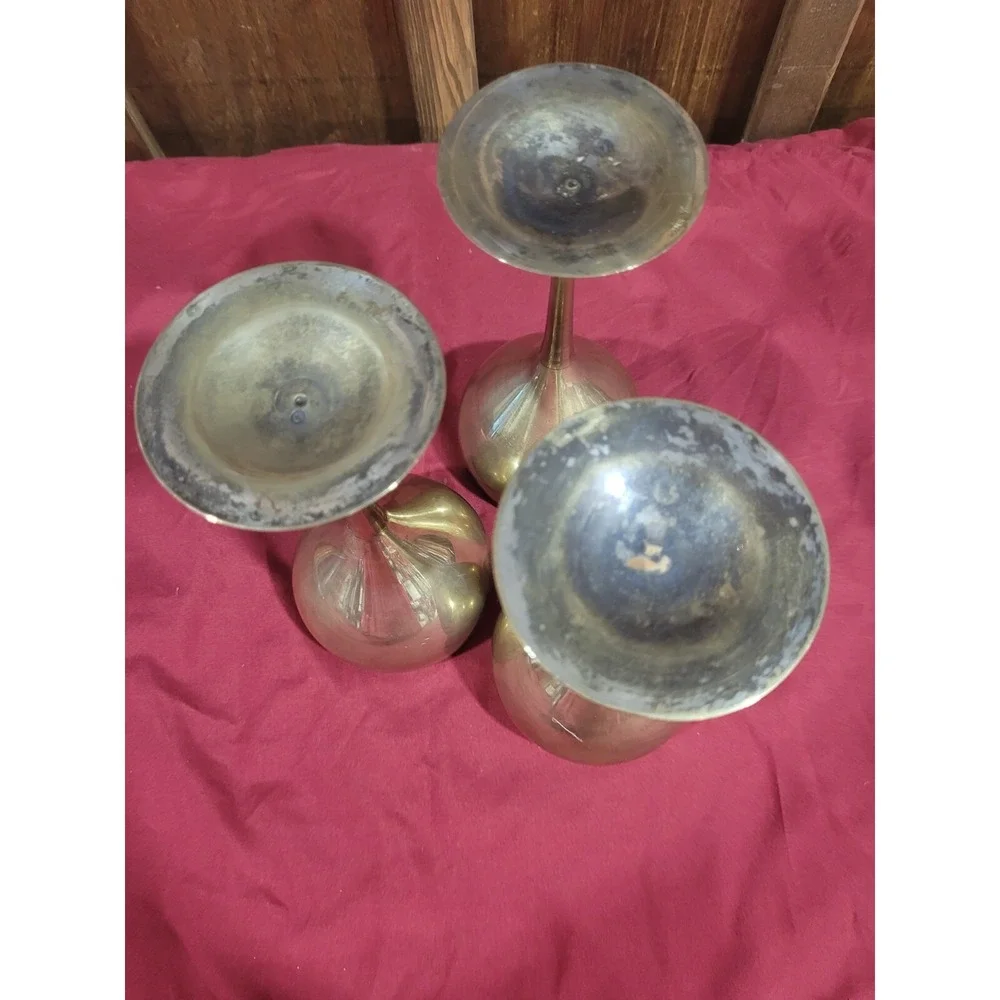 Vintage Pair of Leonard Silver Co. EPNS Silverplated Wine Goblets